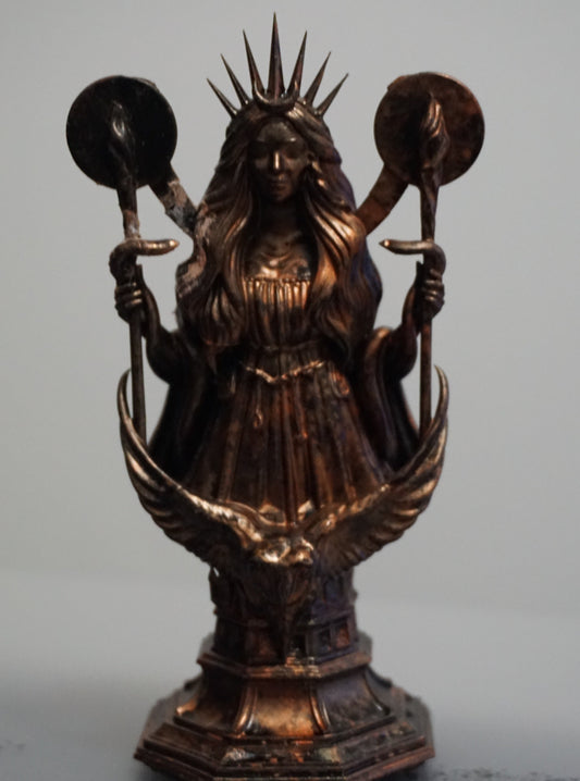 Hecate Statue with Snake Staffs | Greek Goddess Sculpture | Hekate Figurine | Witchcraft & Mythology Decor | Multiple Sizes & Colors