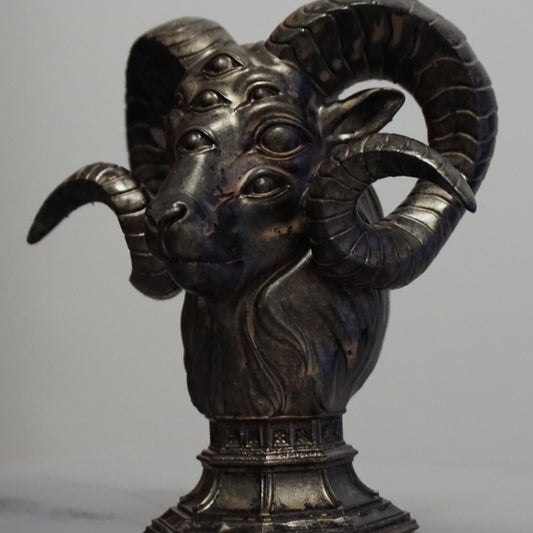 The All-Seeing Beast | Multi-Eyed Goat Bust | Eldritch Horror Sculpture | Occult Creature Statue | Dark Fantasy Gothic Decor | Multiple Sizes