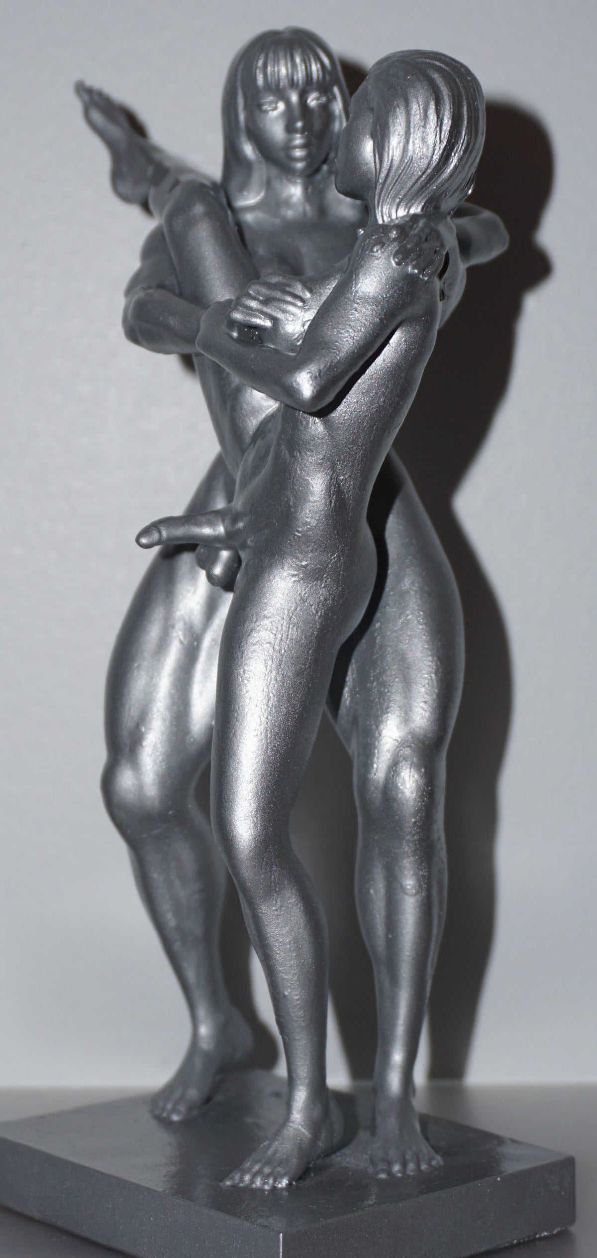 Transgender Erotic Sculpture, "Side Love" Art Figurine, Multiple Finishes