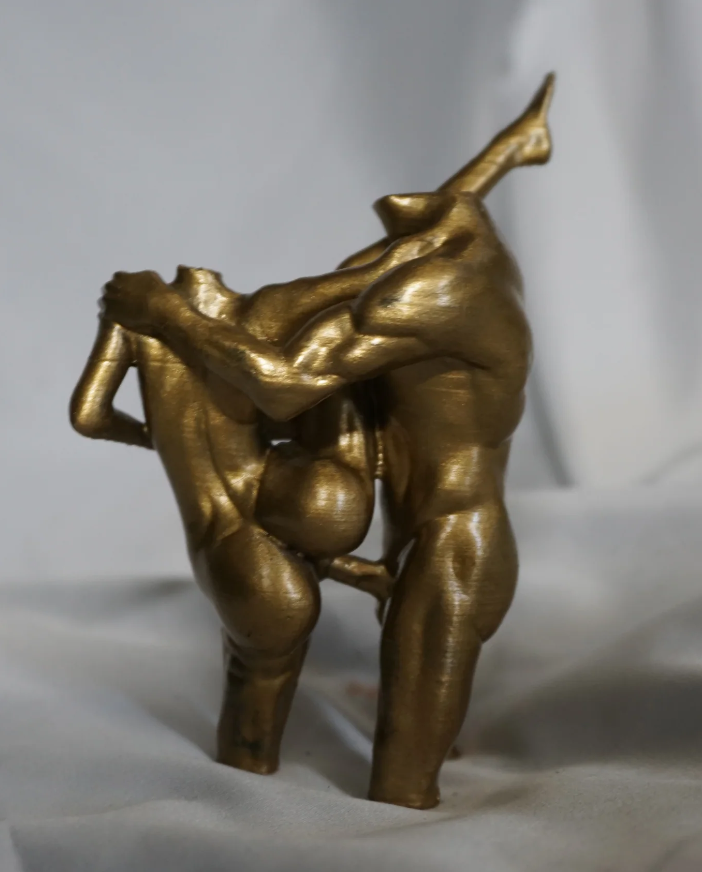 Sensual Connection Figurine, Hand-Painted Erotic Art, Multiple Finishes