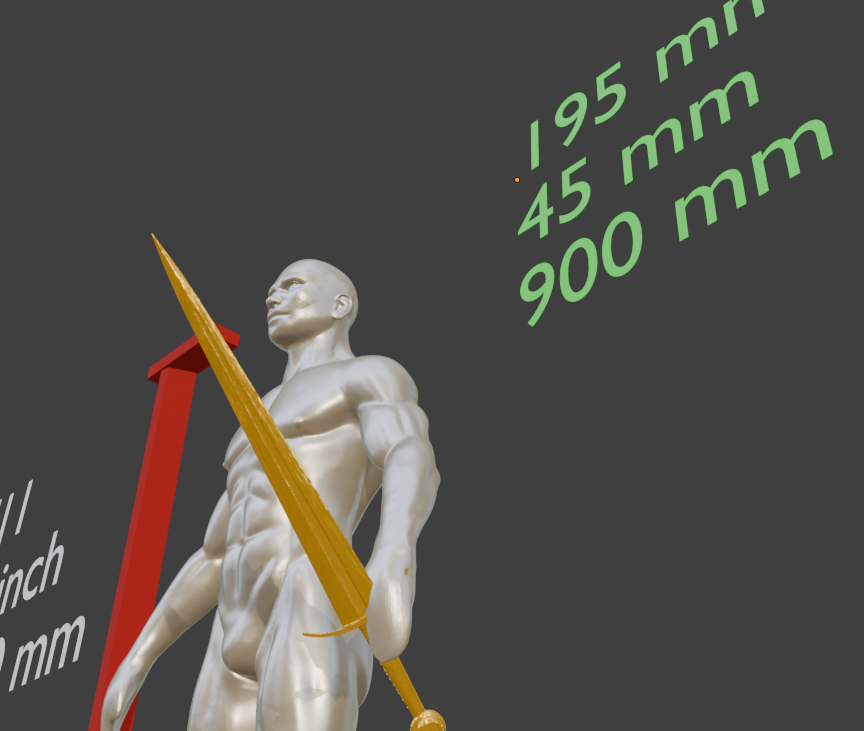 Miniature Broad Sword, Miniature Format ABS Resin, Tabletop Display