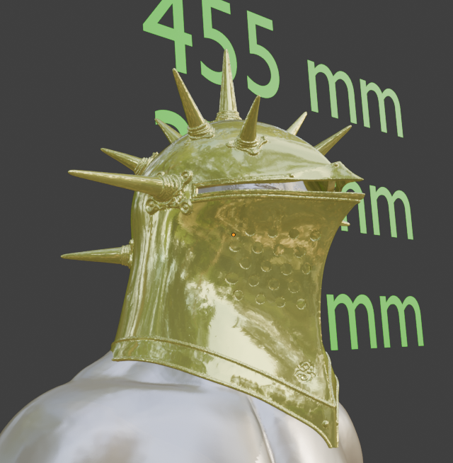 Miniature Knight Helmet Replica, Elite Spiked Design, 1:2 to 1:16 Scales