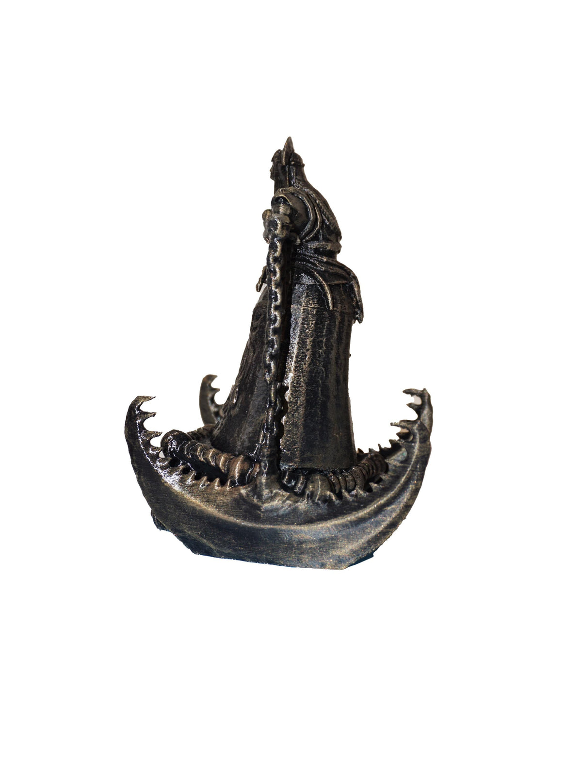 Dark Fantasy Figurine, Handmade Monster Statue – Antique Gold, 3D Printed