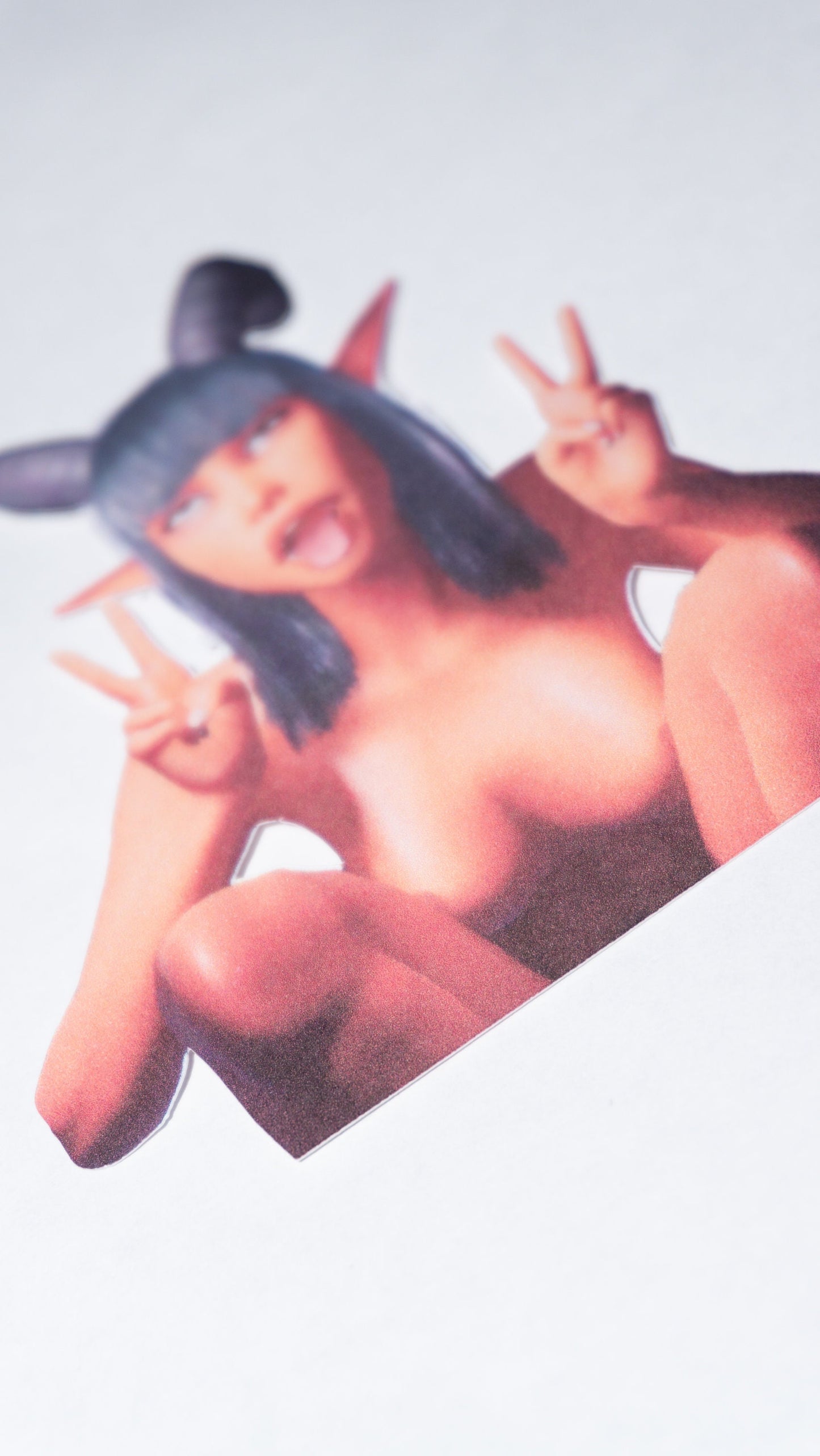Demon Girl Peace sign Erotic Sticker
