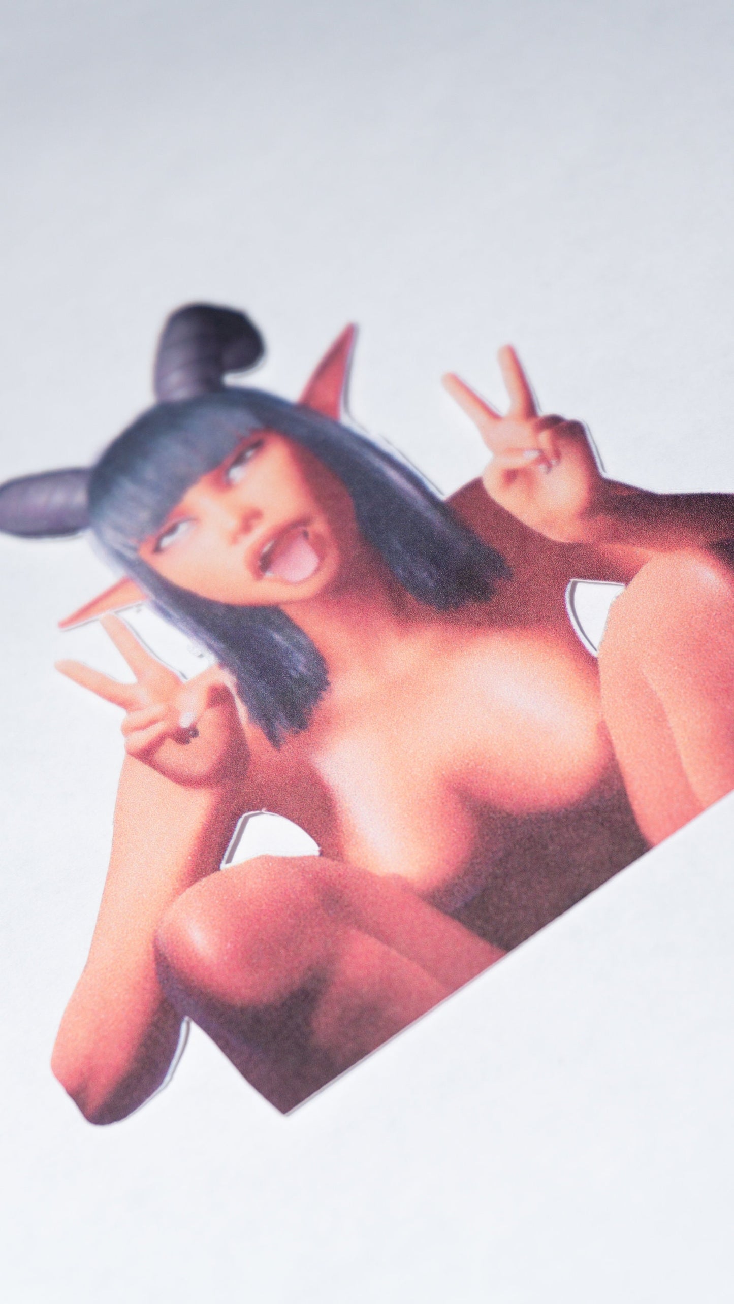Demon Girl Peace sign Erotic Sticker
