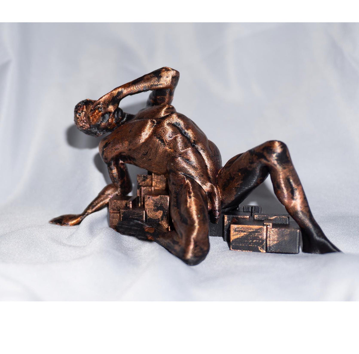 Male Sculpture Statue, Blind Handcrafted Tabletop Decor, 6x5x10