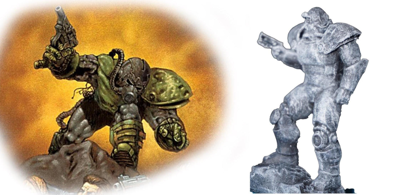 Classic Metallic Monk Knight Handmade Dark sci fi Monster Figurine