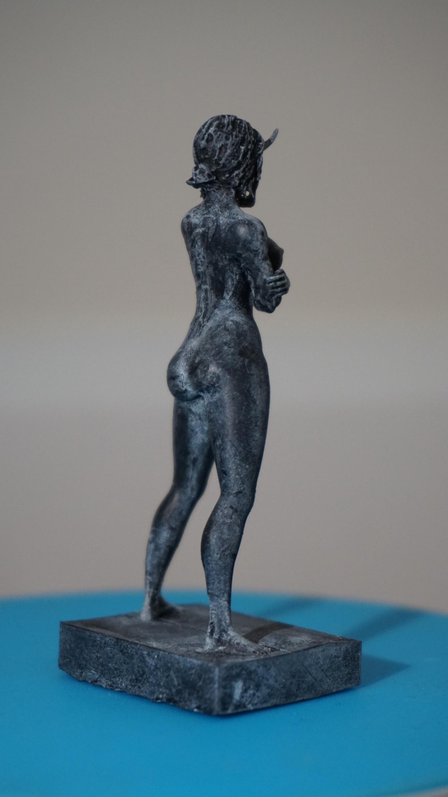 Spirit of Shadows – Nude Woman with Oni Mask Statue