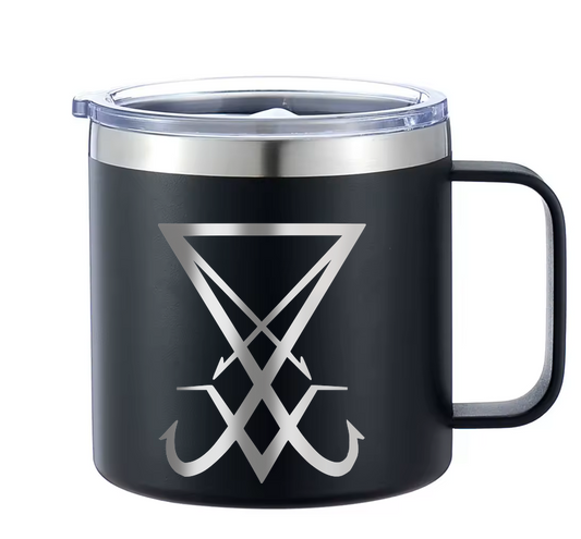 Lucifer Stainless Mug, 12oz Double Wall Vacuum Insulated, Stainless Steel