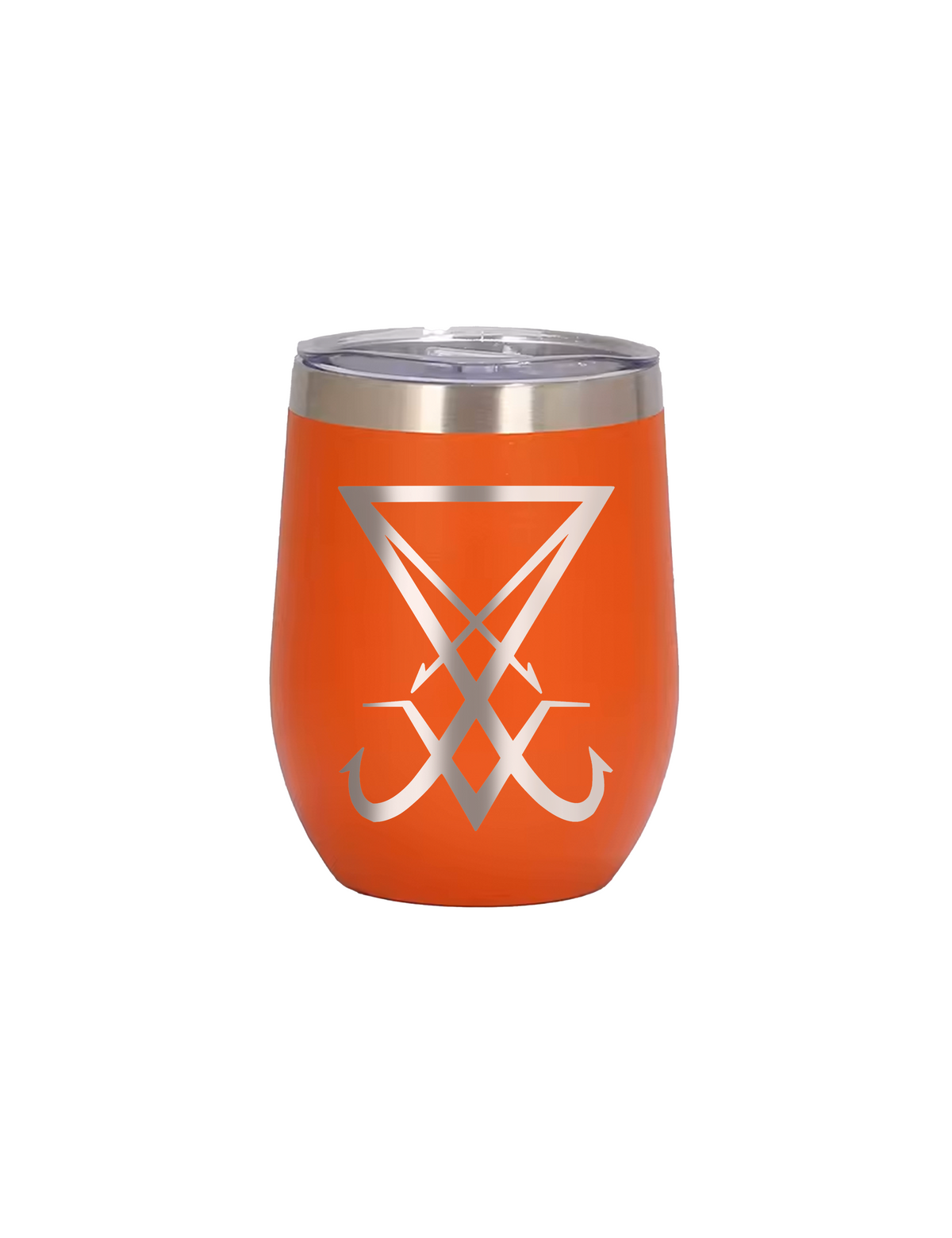 Lucifer Sign Wine Mug, 12oz Insulated Stainless Steel, Spill-Resistant