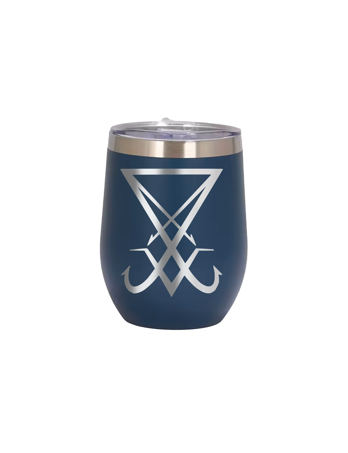 Lucifer Sign Wine Mug, 12oz Insulated Stainless Steel, Spill-Resistant