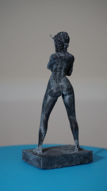 Spirit of Shadows – Nude Woman with Oni Mask Statue