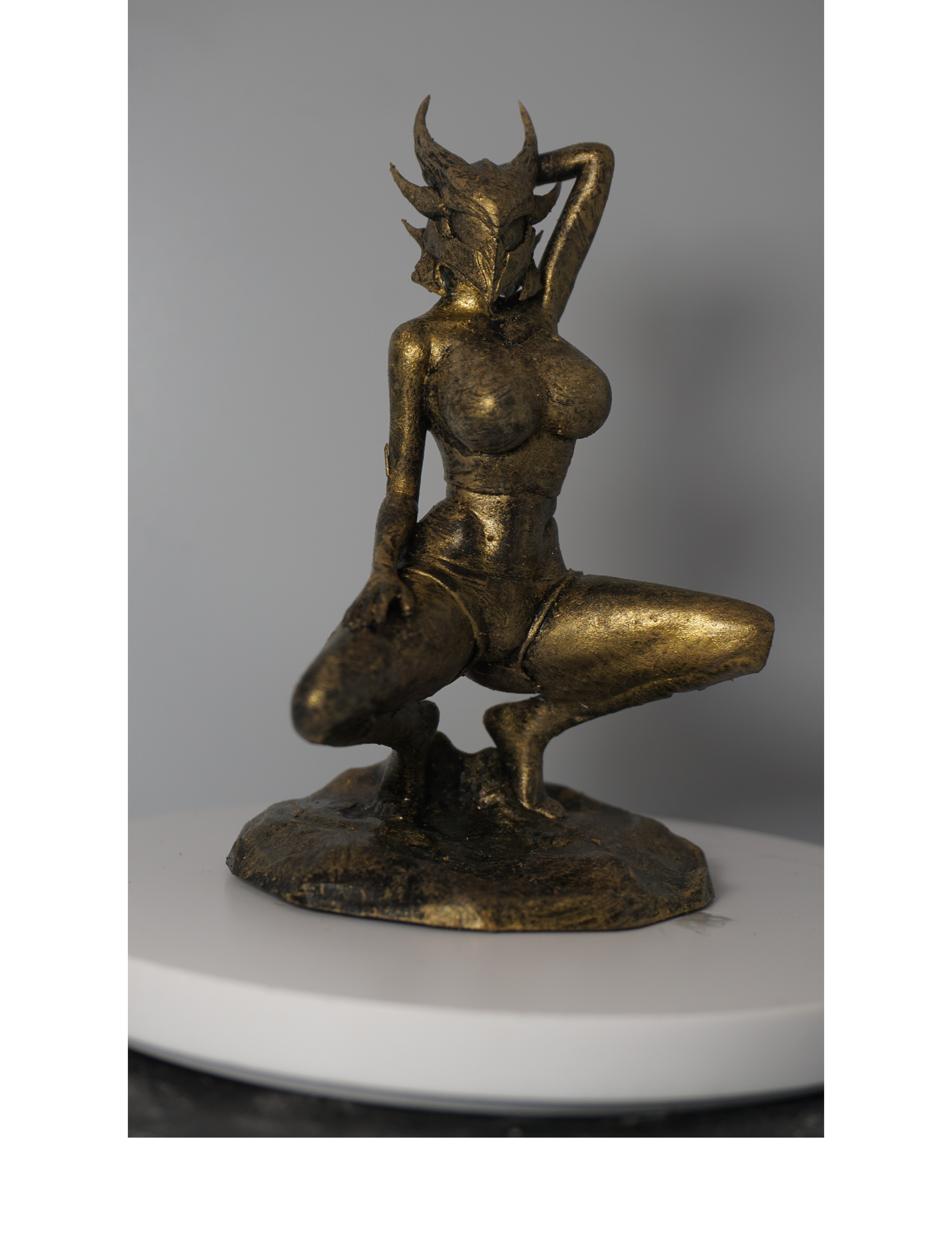 Daedric Dragon Hunter Woman Statue