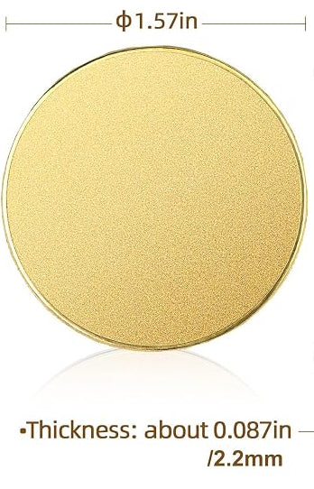 Custom Engraved Brass Coin Photos and text