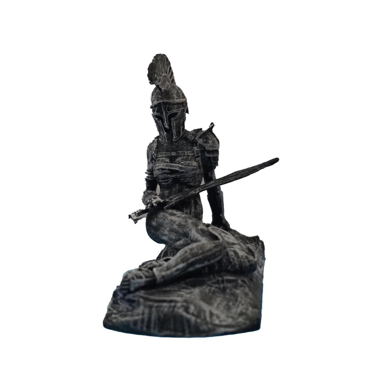 Spartan Warrior Statue, Antique Gold & White Hand-Painted Figurine
