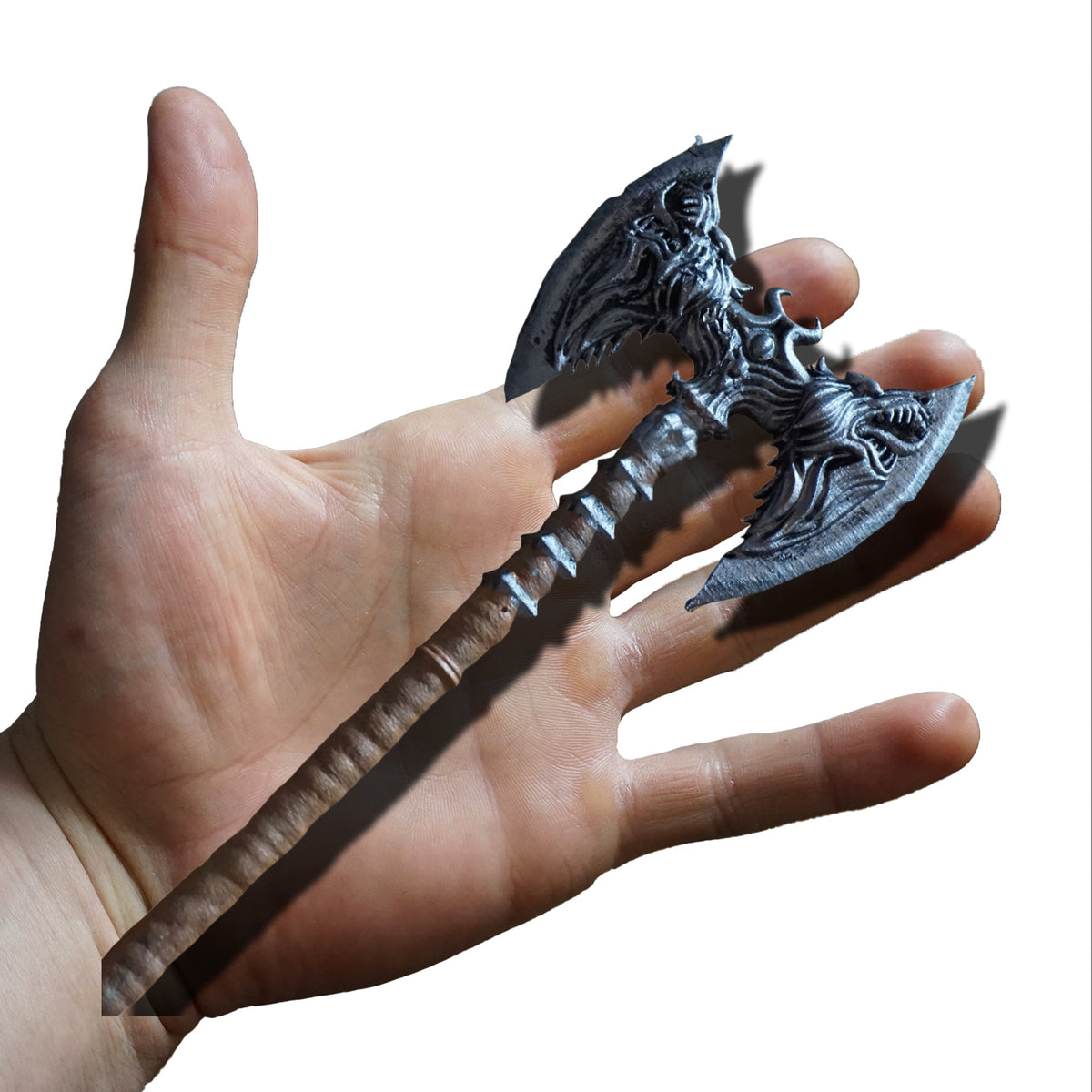 Miniature Fantasy Axe, Mini Rueful Design, ABS Resin, Display or Game Use