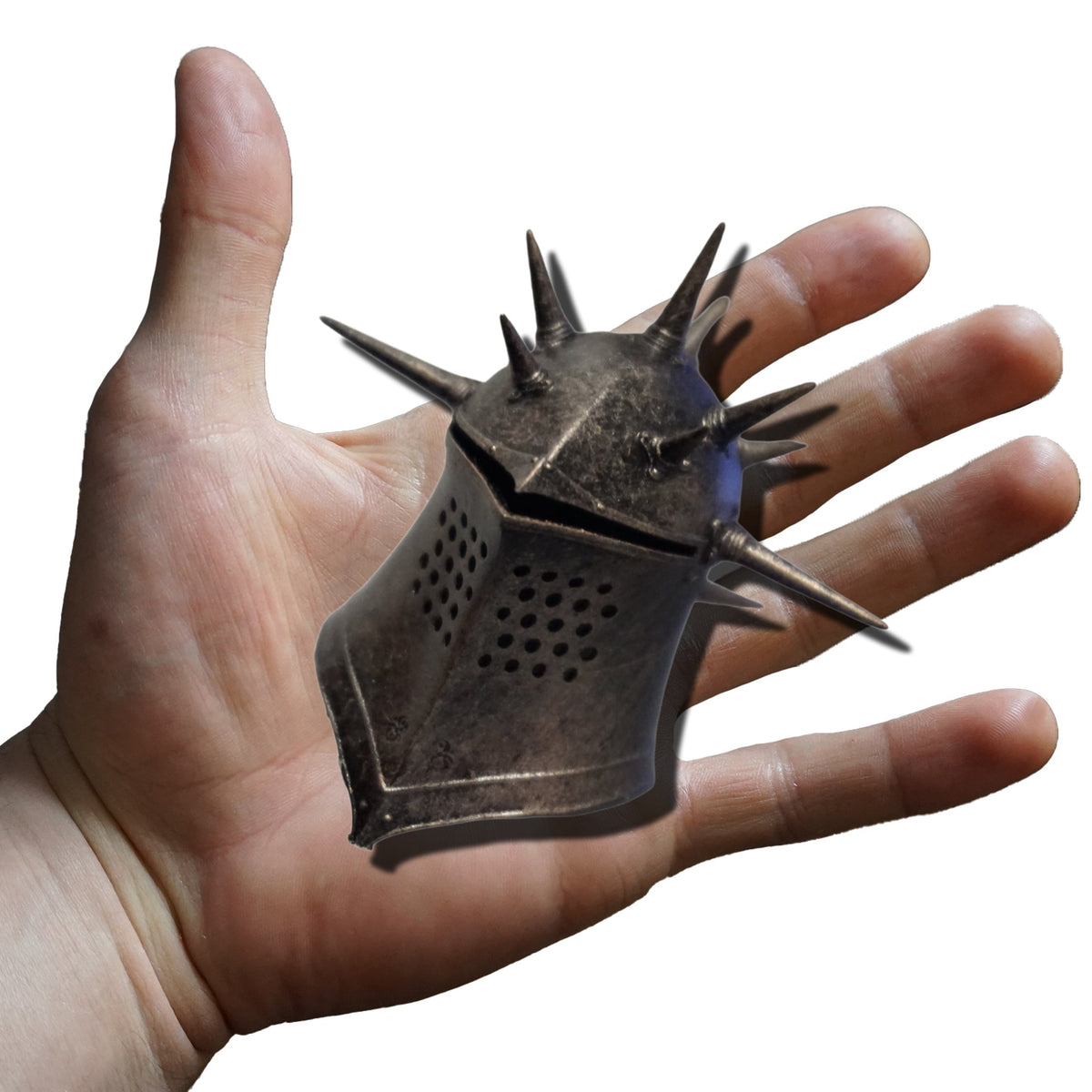 Miniature Knight Helmet Replica, Elite Spiked Design, 1:2 to 1:16 Scales