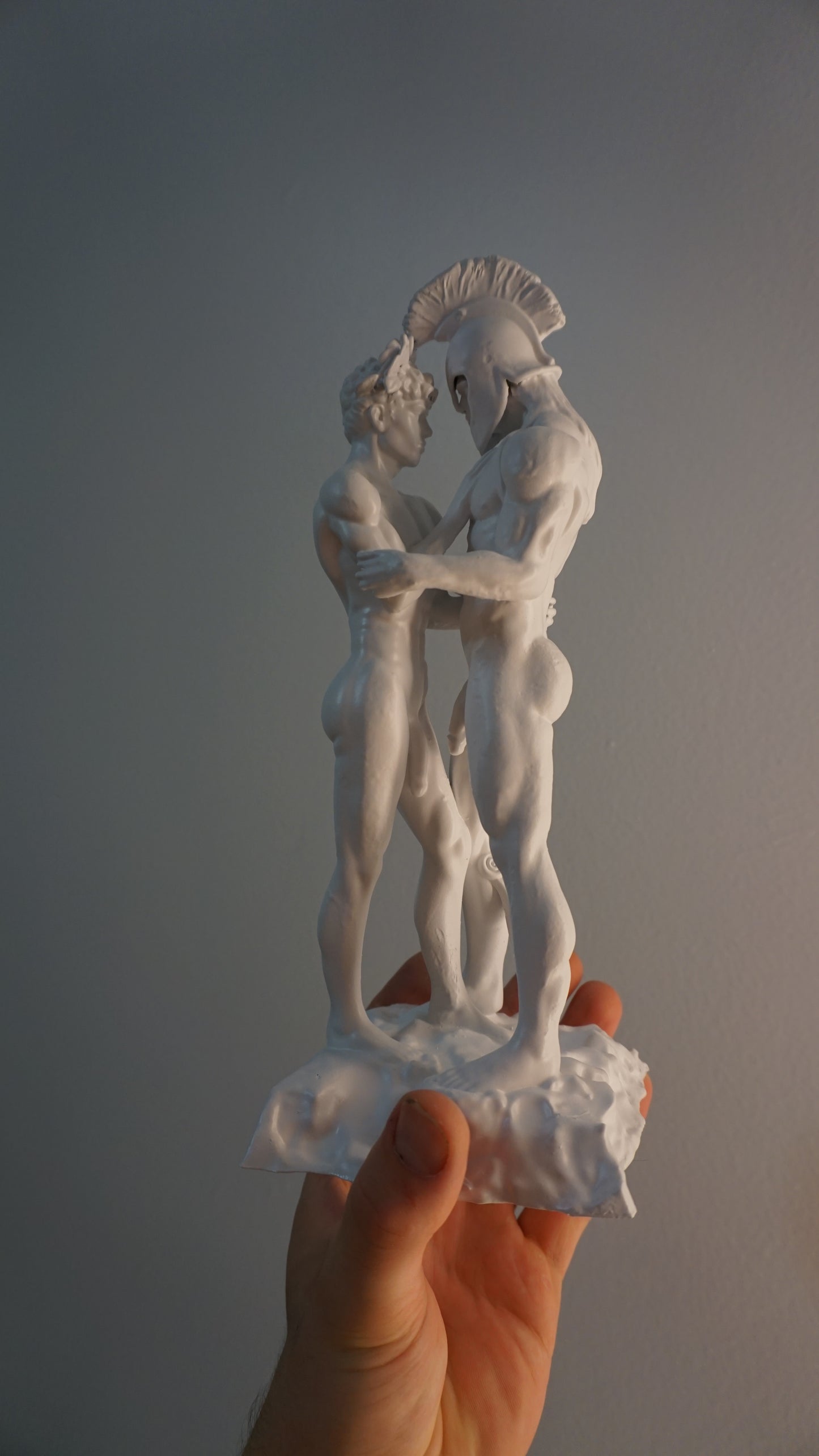 White Achilles and Patroclus Statue Classical Male Sculpture Figurative Art Dramatic Greek Inspired Decor (Copy)