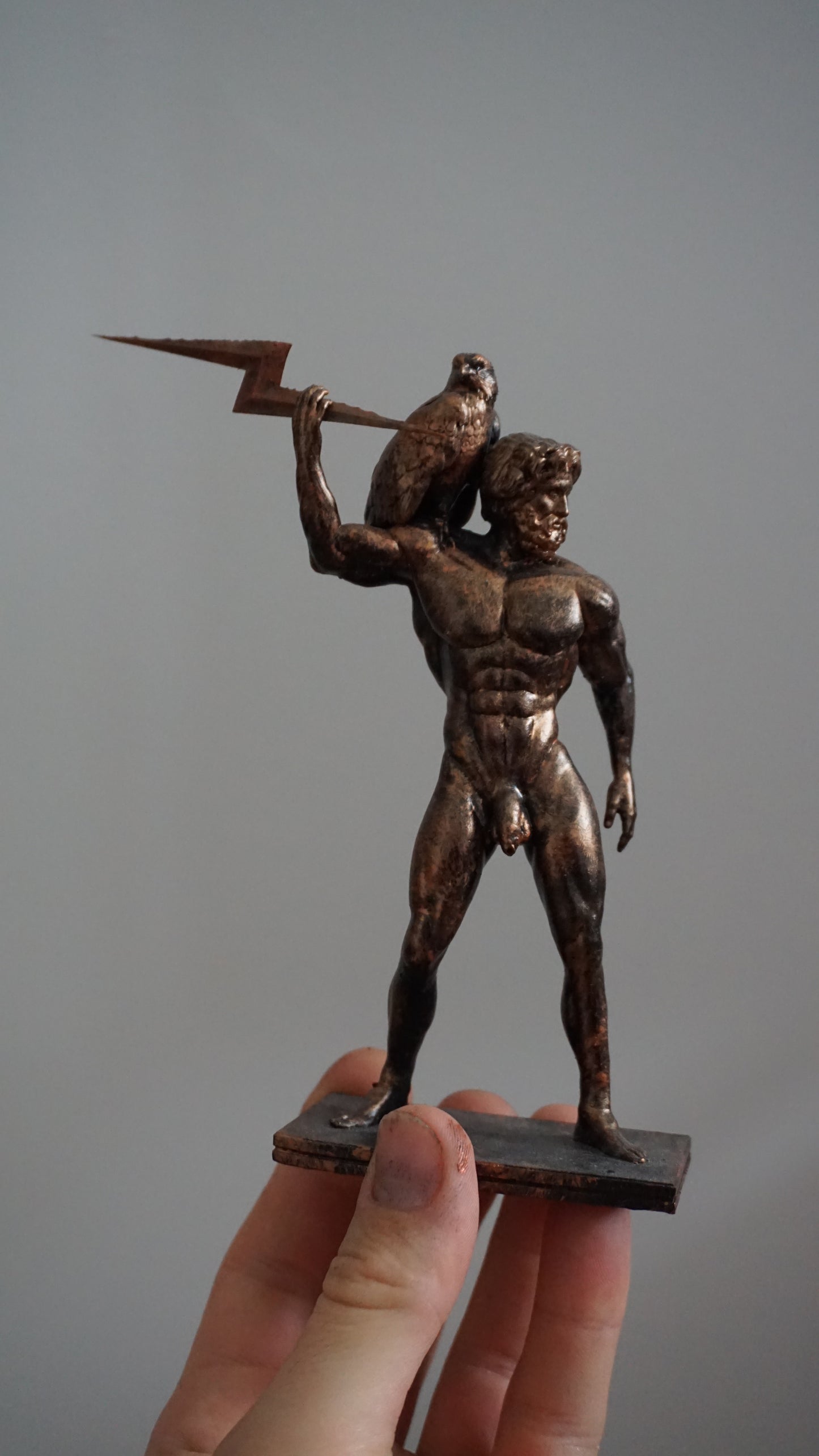 Zeus Statue with Lightning Bolt & Eagle | Greek God Sculpture | King of Olympus Figurine | Greek Mythology Decor | Multiple Sizes & Colors