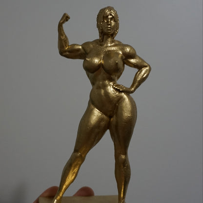 Golden Grace Female Statue | Muscular Woman Sculpture | Nude Female Figure | Athletic Woman Art | Gold Body Sculpture | 4 to 40 Inch Sizes