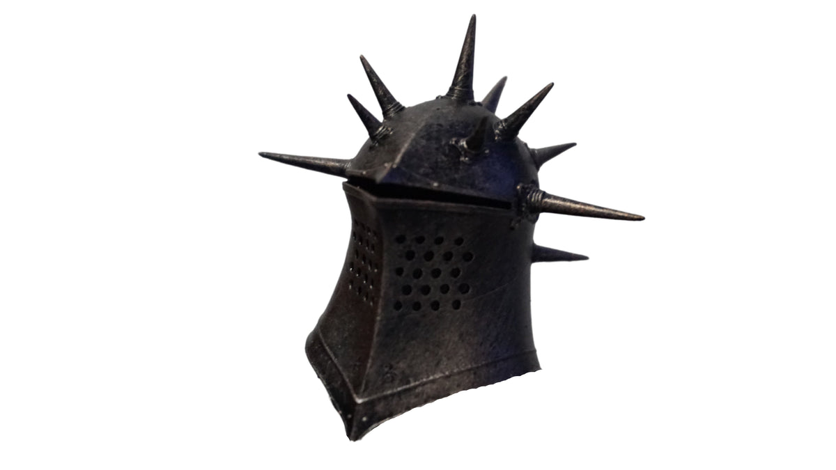 Miniature Knight Helmet Replica, Elite Spiked Design, 1:2 to 1:16 Scales