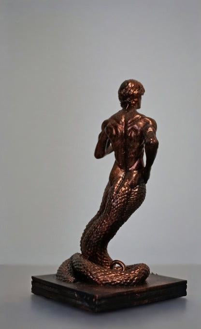 Male Merman Statue, Mythic Resin Home Décor Sculpture