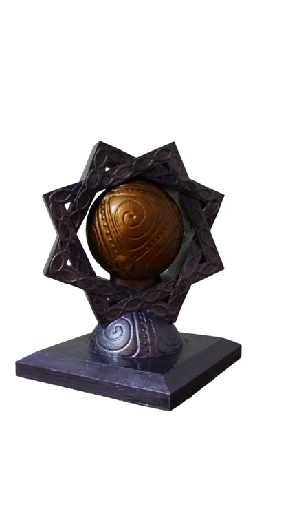 Fantasy Shrine Sculpture, Purple & Bronze Orb Altar, 4-40 Inches