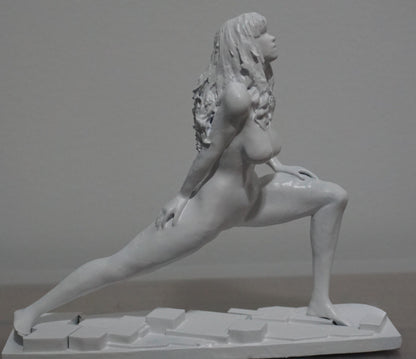 Yoga Woman Statue, White Meditation Sculpture, Feminine Wellness Decor