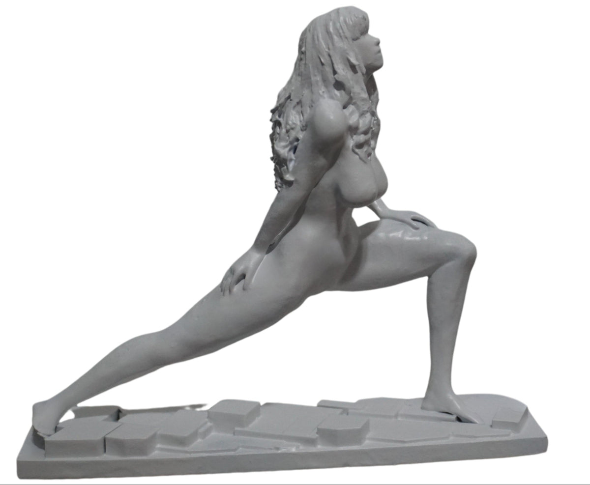 Yoga Woman Statue, White Meditation Sculpture, Feminine Wellness Decor