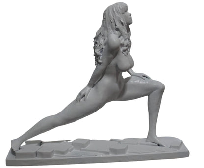 Yoga Woman Statue, White Meditation Sculpture, Feminine Wellness Decor