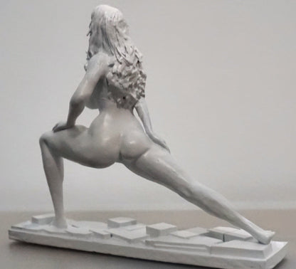 Yoga Woman Statue, White Meditation Sculpture, Feminine Wellness Decor