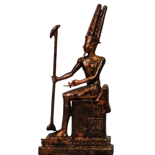 Amun Statue, Egyptian God Sculpture, Handmade Resin Decor