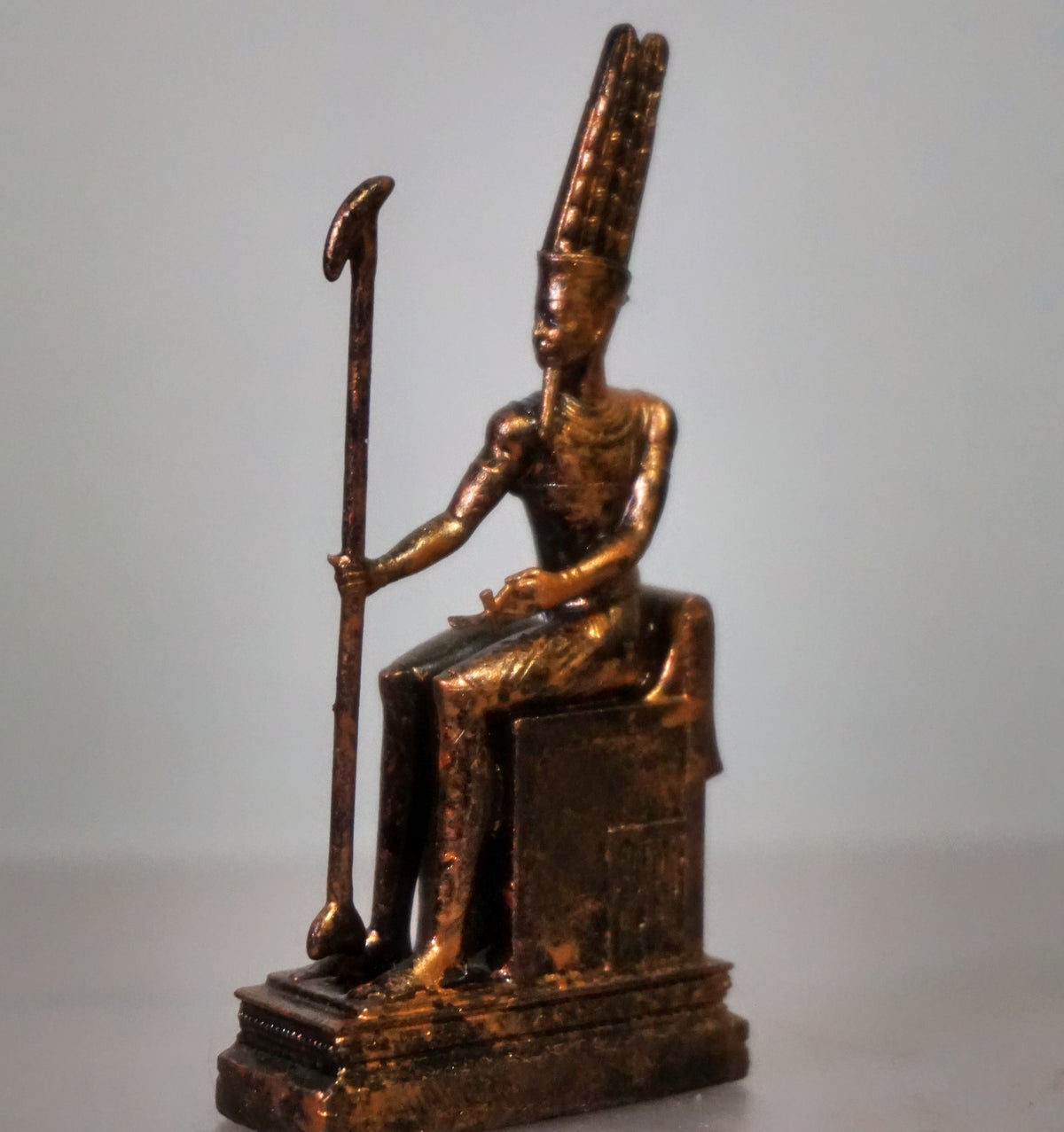 Amun Statue, Egyptian God Sculpture, Handmade Resin Decor