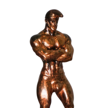 Muscular Male Sculpture, Papa Smurf Inspired Tom of Finland Style Figurine