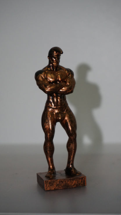 Muscular Male Sculpture, Papa Smurf Inspired Tom of Finland Style Figurine