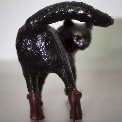 Funny Cat Statue, Sassy Black with Red High Heels, Unique Gift