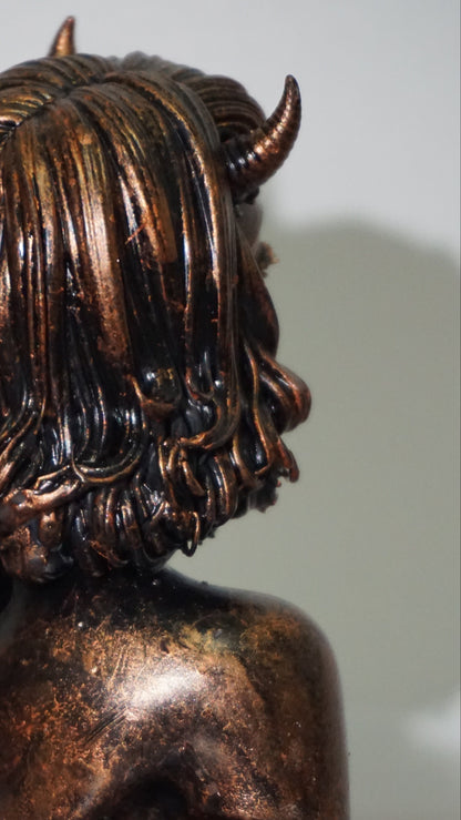 Demon Woman Bust, Horned Female Sculpture in Multiple Colors & Sizes