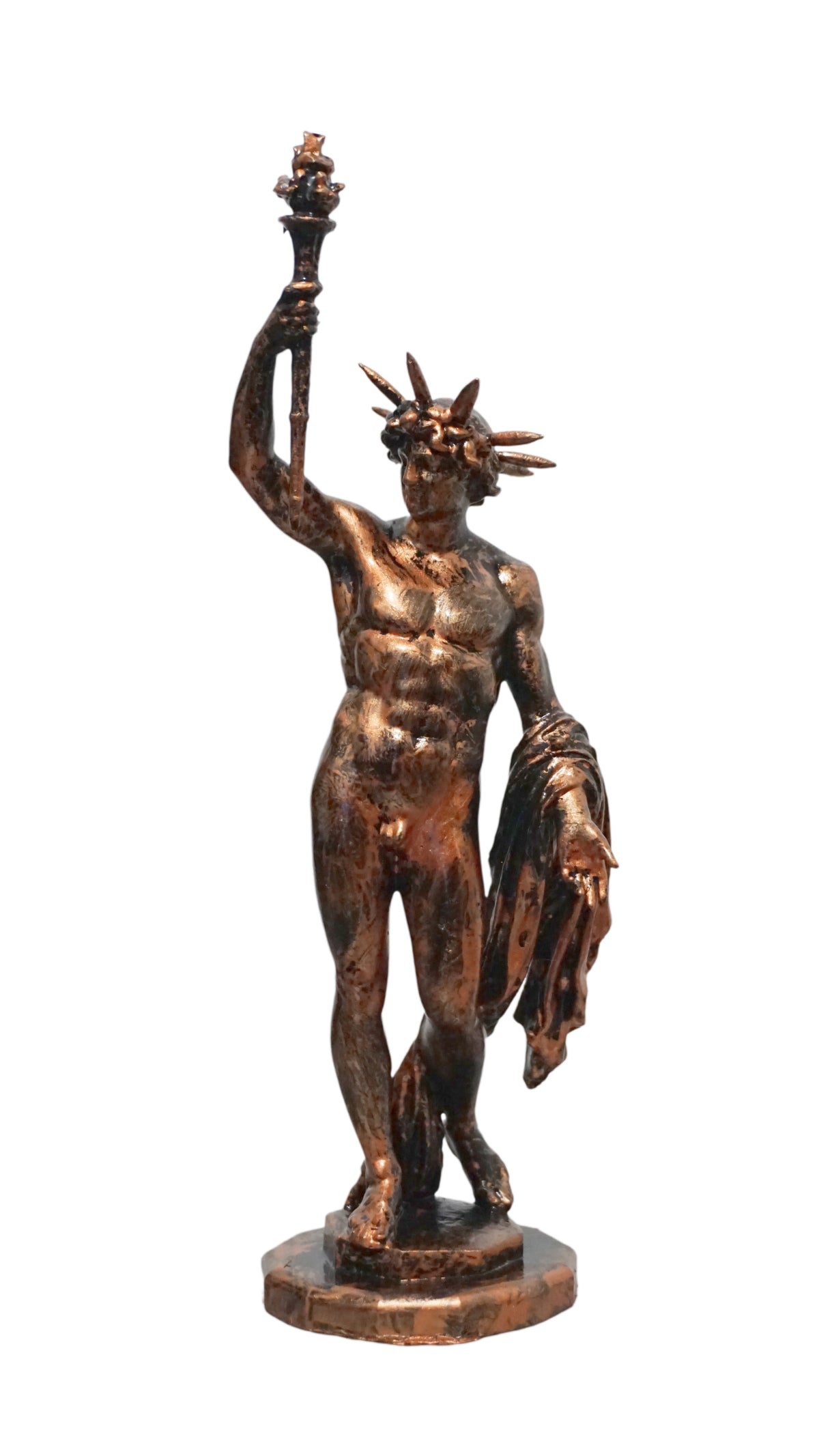 Helios Statue, Antique Bronze Greek Sun God Sculpture, Classical Decor