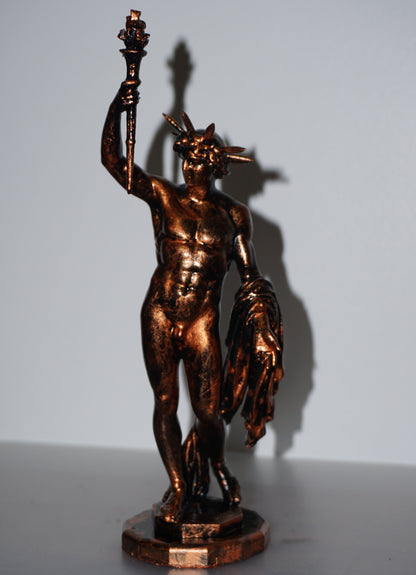 Helios Statue, Antique Bronze Greek Sun God Sculpture, Classical Decor
