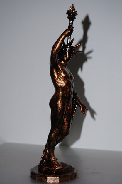 Helios Statue, Antique Bronze Greek Sun God Sculpture, Classical Decor