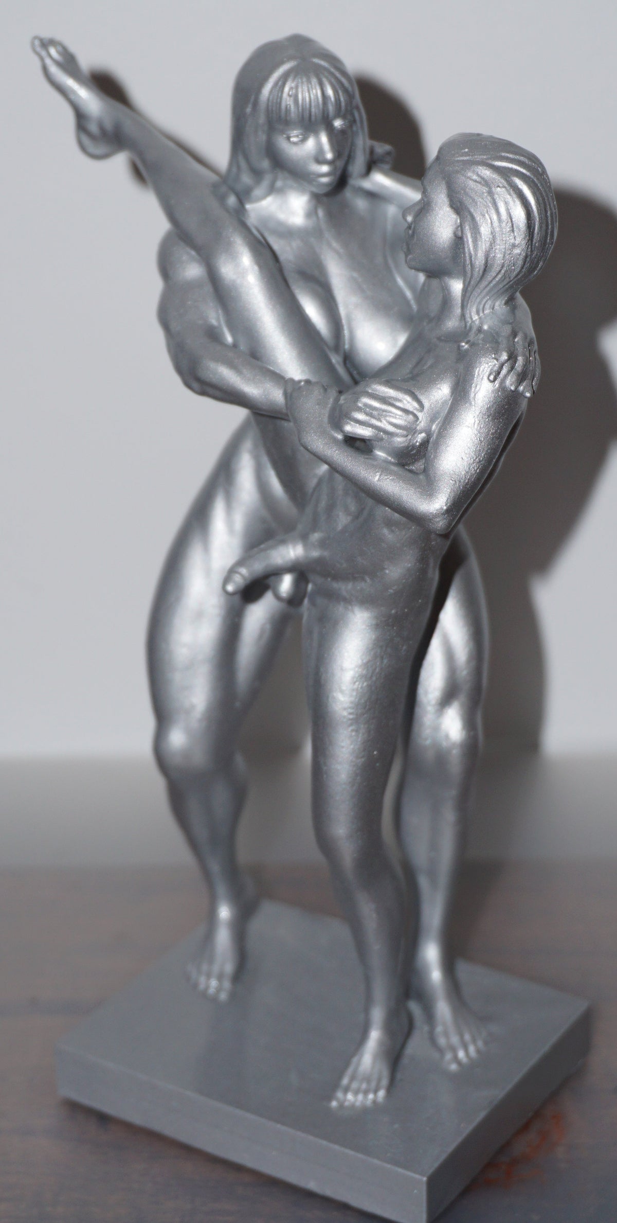 Transgender Erotic Sculpture, "Side Love" Art Figurine, Multiple Finishes