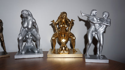 Erotic Fantasy Sculpture: Transgender Orc And Mistress Art Figurine