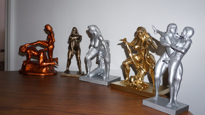 Erotic Fantasy Sculpture: Transgender Orc And Mistress Art Figurine