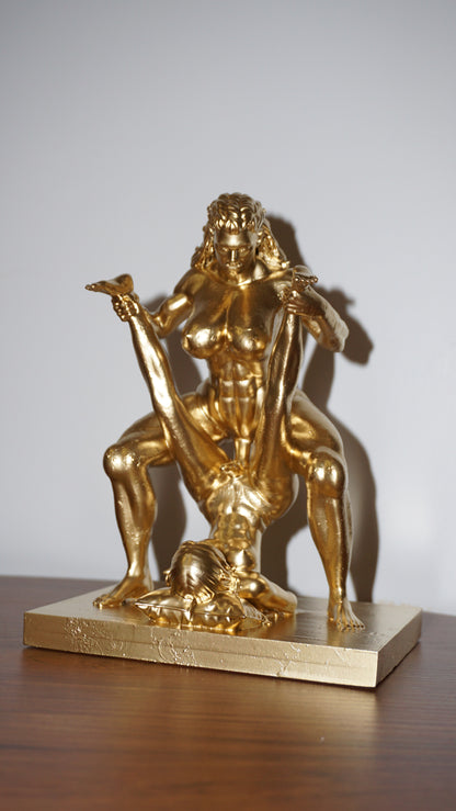 Erotic Fantasy Sculpture: Transgender Orc And Mistress Art Figurine