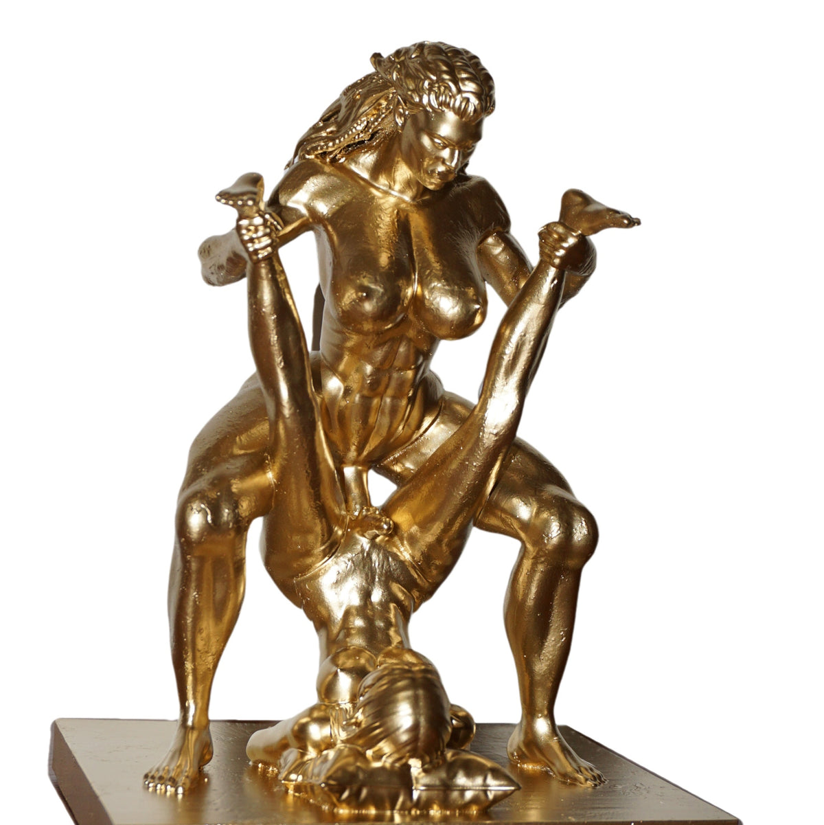 Erotic Fantasy Sculpture: Transgender Orc And Mistress Art Figurine
