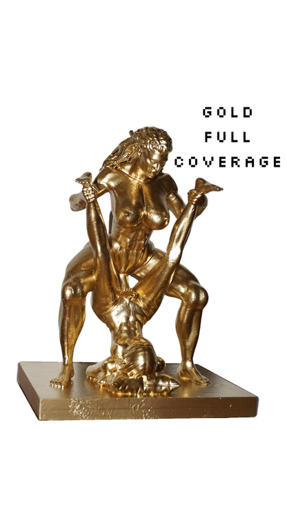 Erotic Fantasy Sculpture: Transgender Orc And Mistress Art Figurine