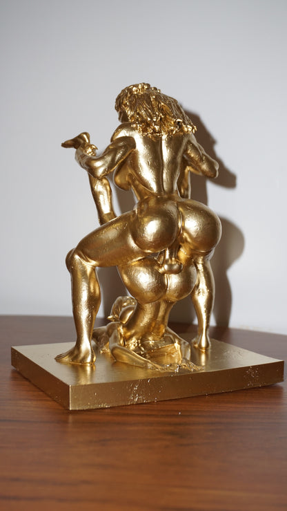 Erotic Fantasy Sculpture: Transgender Orc And Mistress Art Figurine