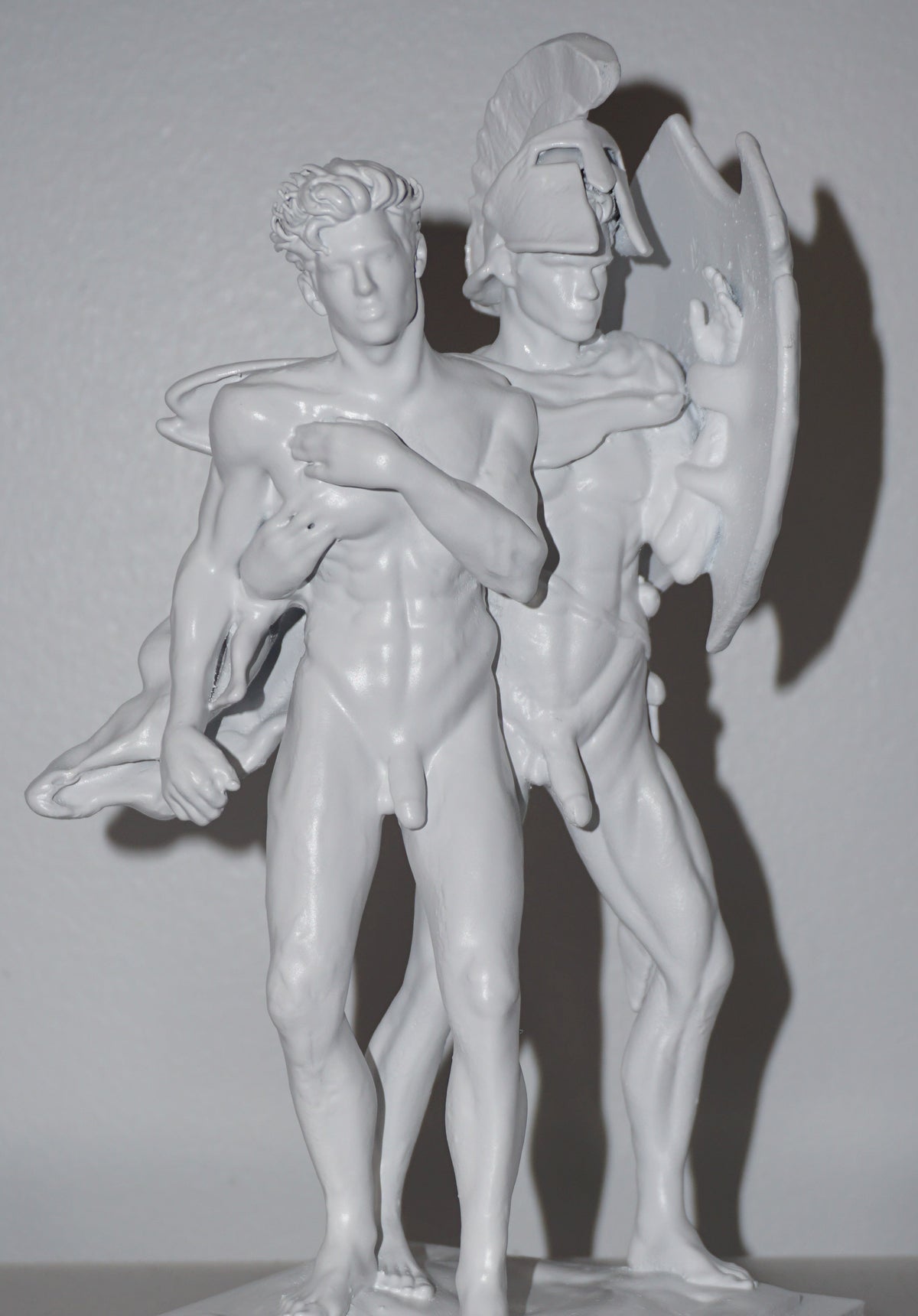 Achilles Patroclus Statue, White Matte Greek Mythology Sculpture, Classical Decor
