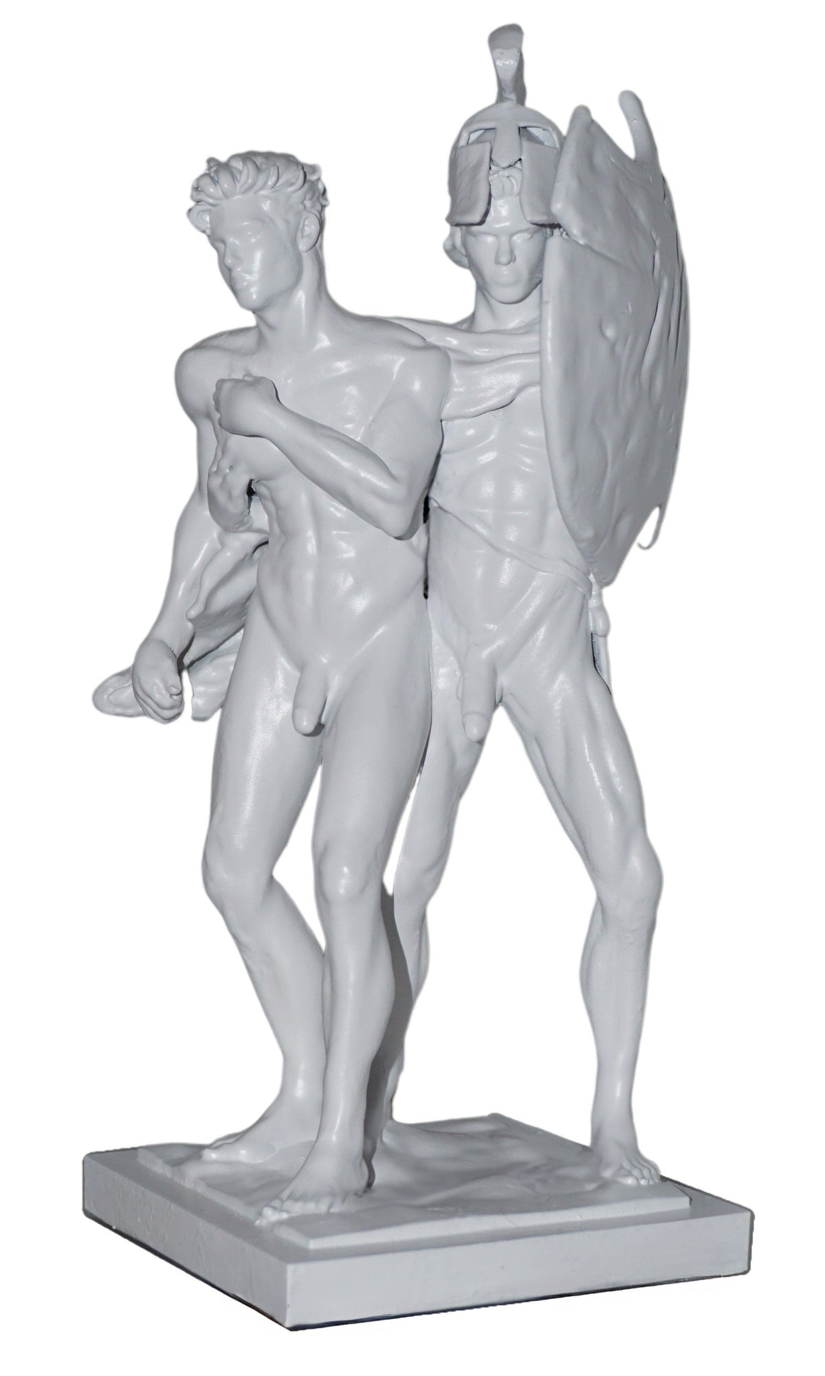 Achilles Patroclus Statue, White Matte Greek Mythology Sculpture, Classical Decor