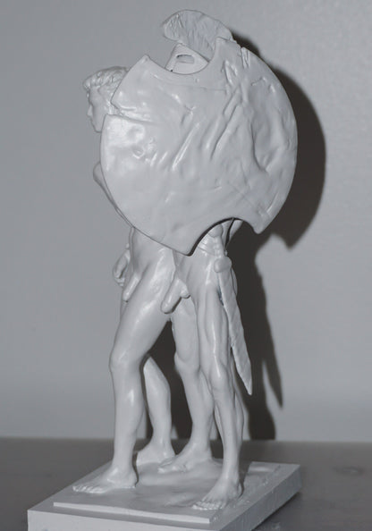 Achilles Patroclus Statue, White Matte Greek Mythology Sculpture, Classical Decor